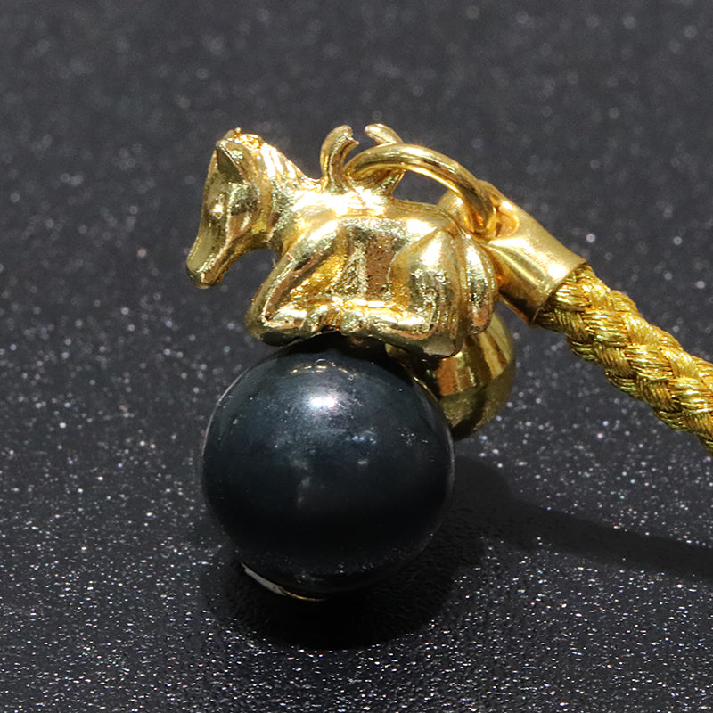 【日本銘石】ストラップ　干支ストラップ　馬(午)　丸約12mm　全5種  [co-g1872]