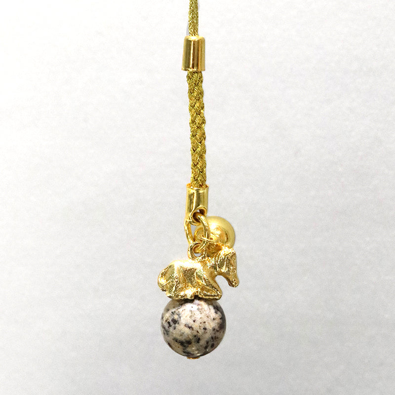 【日本銘石】ストラップ　干支ストラップ　馬(午)　丸約12mm　全5種  [co-g1872]