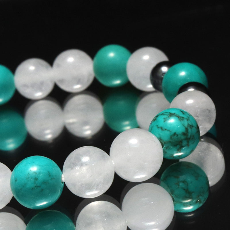 【割引不可】特価デザインブレス　染ターコイズ×クォーツァイト×ヘマタイト　ランダム発送  [co-g1877]