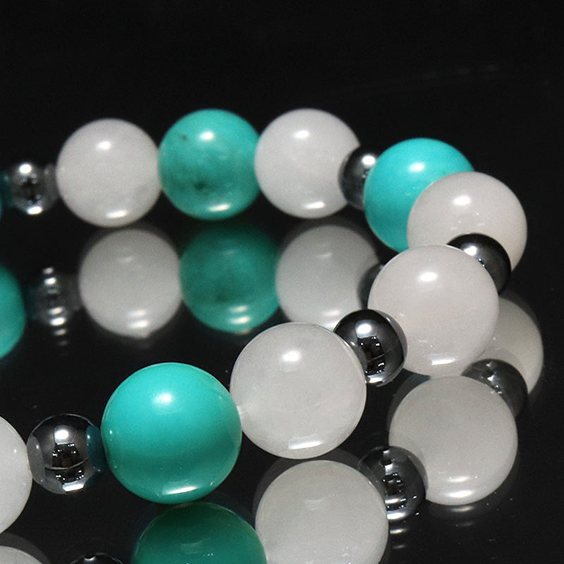 【割引不可】特価デザインブレス　染ターコイズ×クォーツァイト×ヘマタイト　ランダム発送  [co-g1877]