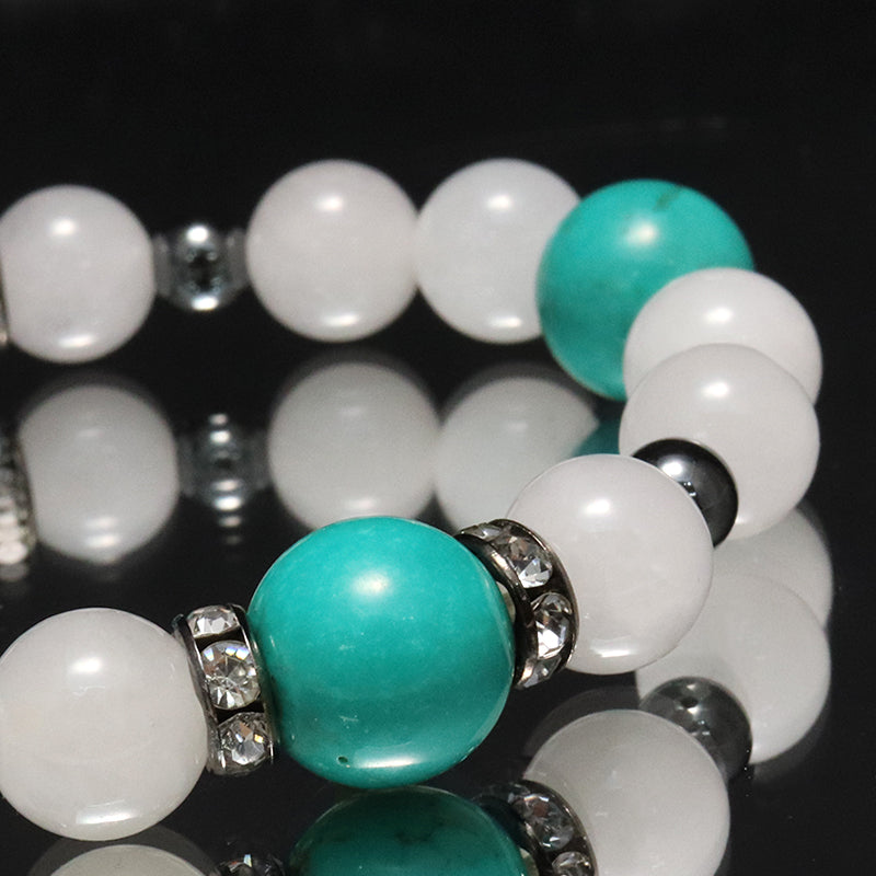 【割引不可】特価デザインブレス　染ターコイズ×クォーツァイト×ヘマタイト　ランダム発送  [co-g1877]