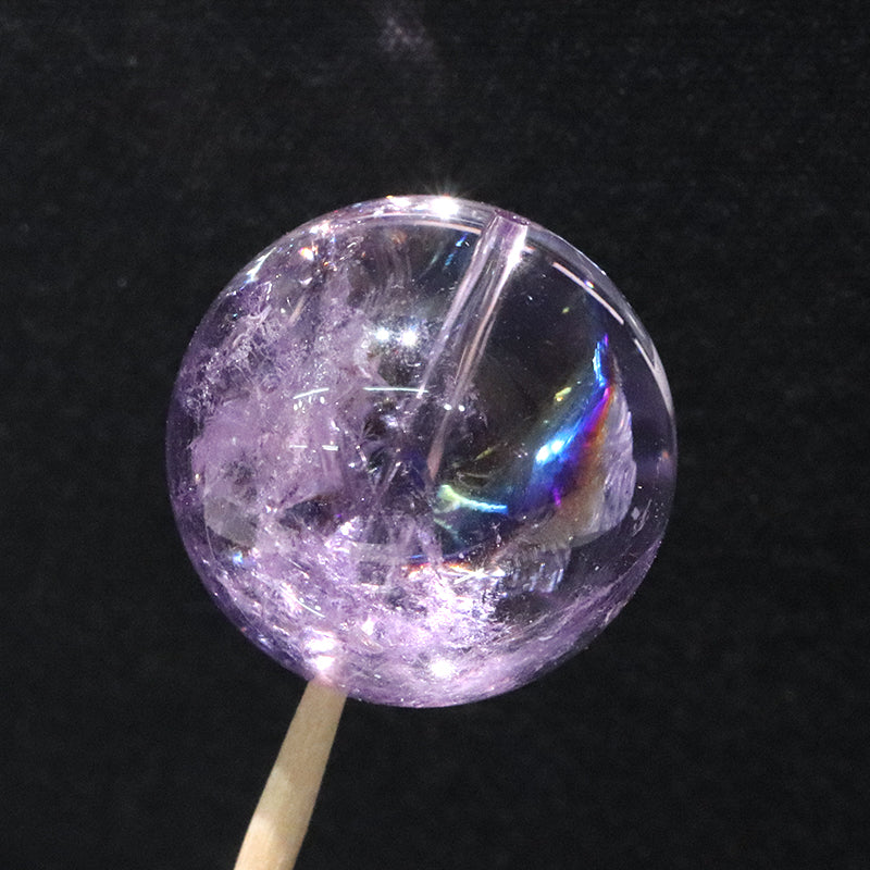 【動画】ビーズ　ボリビアアメジスト(虹入り)＜ボリビア産＞　穴あり　ランダム発送 [co-g1885]