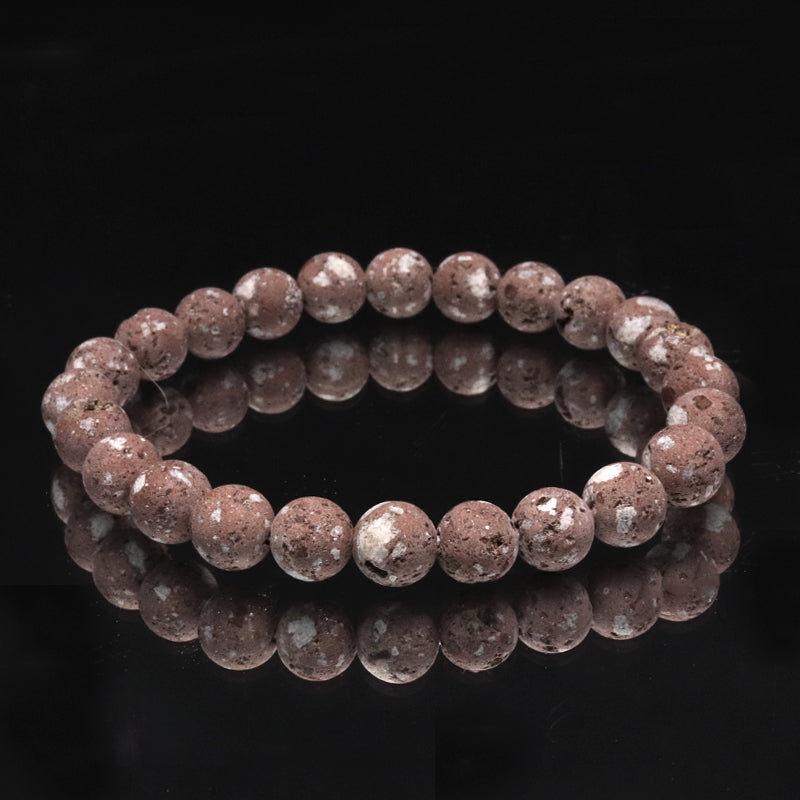 【日本銘石】ブレス　医王石＜石川県産＞　赤　丸  [br-g8108]