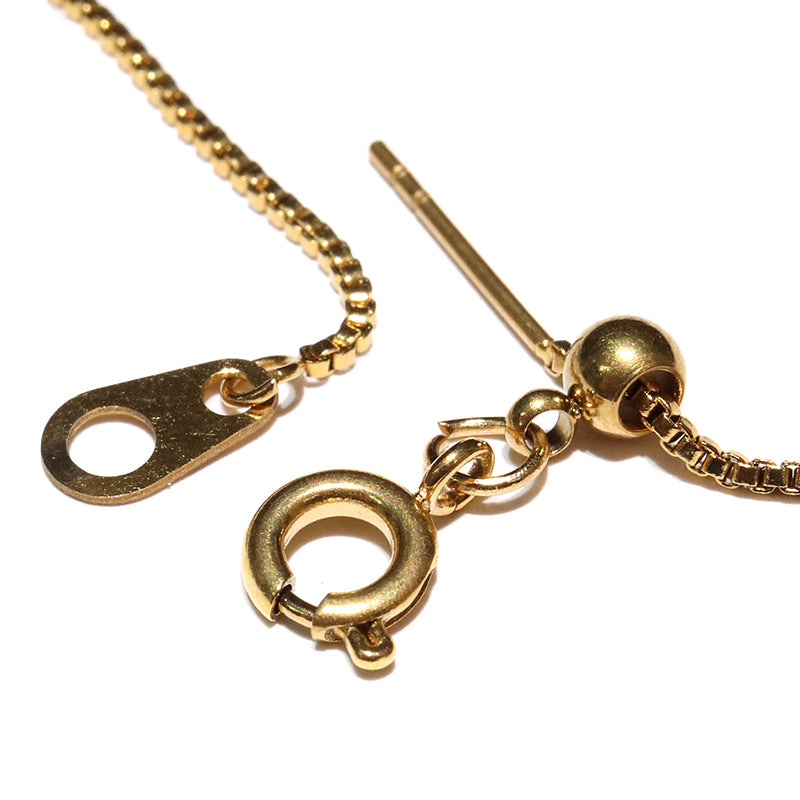 ネックレス　ベネチアンチェーン　スライドボール付き　サージカルステンレス製  [co-g1888]