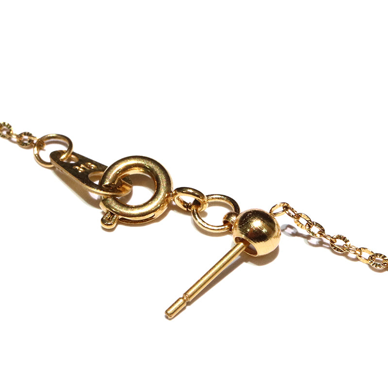 ネックレス　模様入りアズキ　スライドボール付き　サージカルステンレス製  [co-g1889]