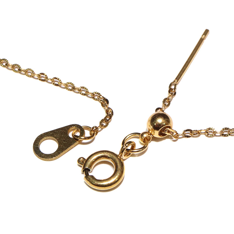 ネックレス　模様入りアズキ　スライドボール付き　サージカルステンレス製  [co-g1889]