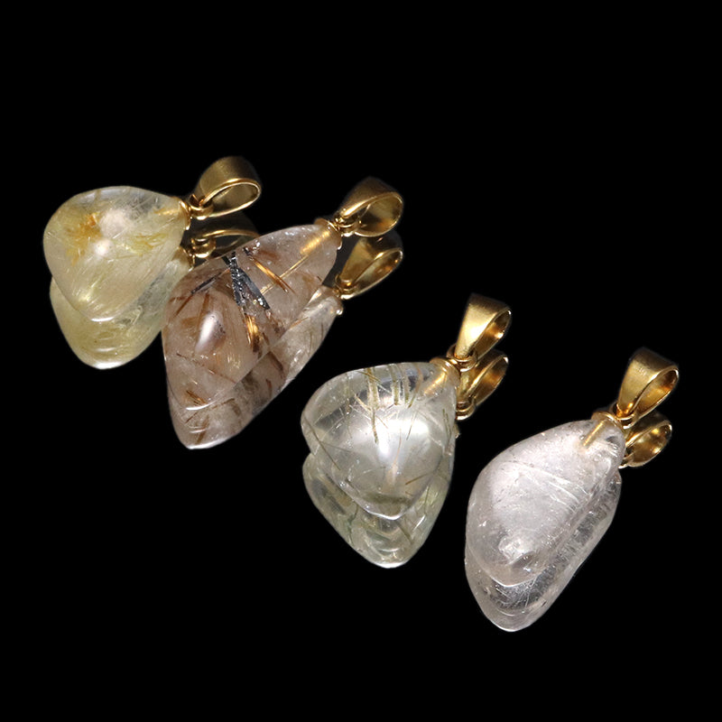 【対象商品10点以上ご購入で30％OFF/決済時に自動割引】ペンダントトップ　ルチルクォーツ＜ブラジル産＞　原石　大　ステンレス製　ケース付き [co-g1892]