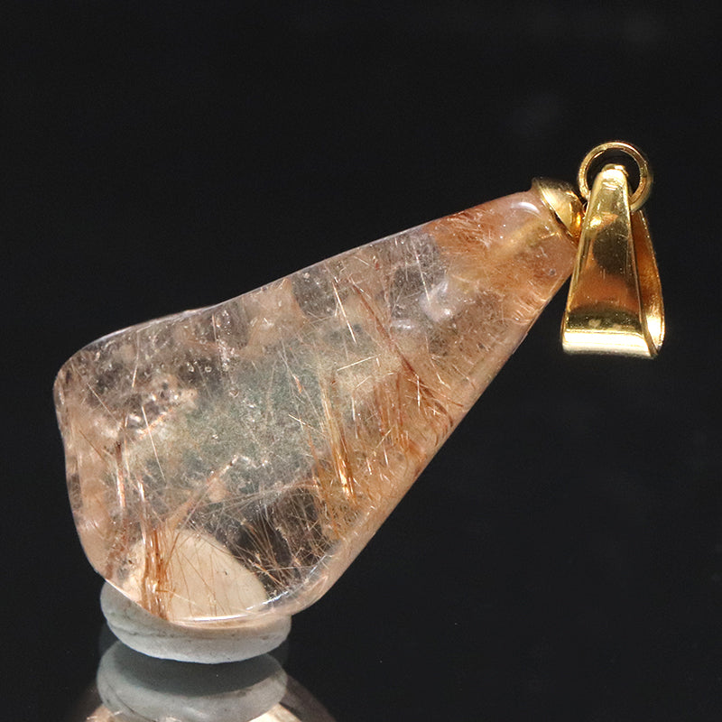 【対象商品10点以上ご購入で30％OFF/決済時に自動割引】ペンダントトップ　ルチルクォーツ＜ブラジル産＞　原石　大　ステンレス製　ケース付き [co-g1892]