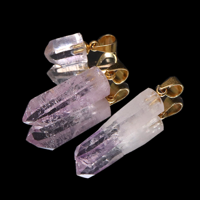 【対象商品10点以上ご購入で30％OFF/決済時に自動割引】ペンダントトップ　ベラクルスアメジスト＜メキシコ産＞　不定形　ステンレス製　ゴールド　ケース付き  [co-g1893]