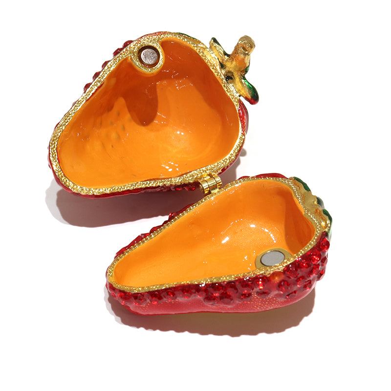 【特価品】ジュエリーボックス　イチゴ　約3.7cm×約5.6cm　亜鉛合金製　ランダム発送  [co-g1010]
