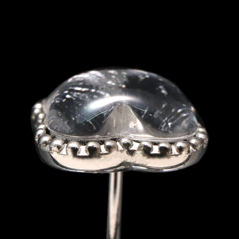 【割引不可】ピアス　ギベオン＜ナミビア産＞　クローバー　約10mm　Silver925 [co-g1910]