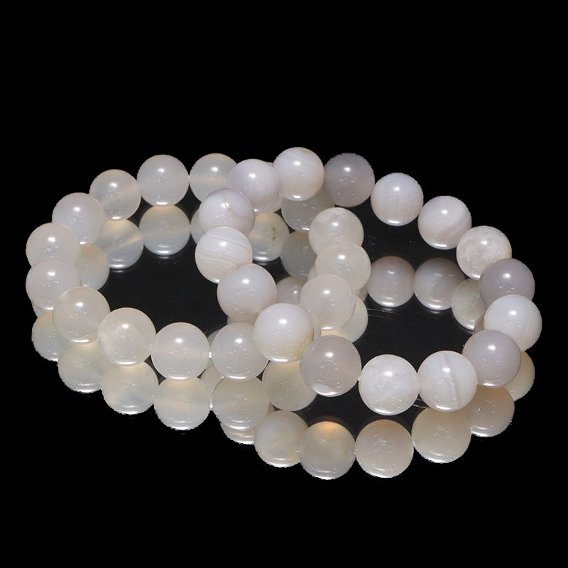 【日本銘石】ブレス　花石玉髄＜北海道産＞　丸 [co-g1913]