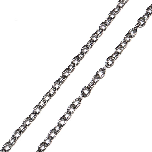 パーツ　サージカルステンレスチェーン　S-25　アズキ(幅約2mm) 　[co-g1918]