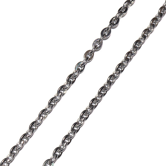 パーツ　サージカルステンレスチェーン　S-21　アズキ(幅約3mm) 　[co-g1917]