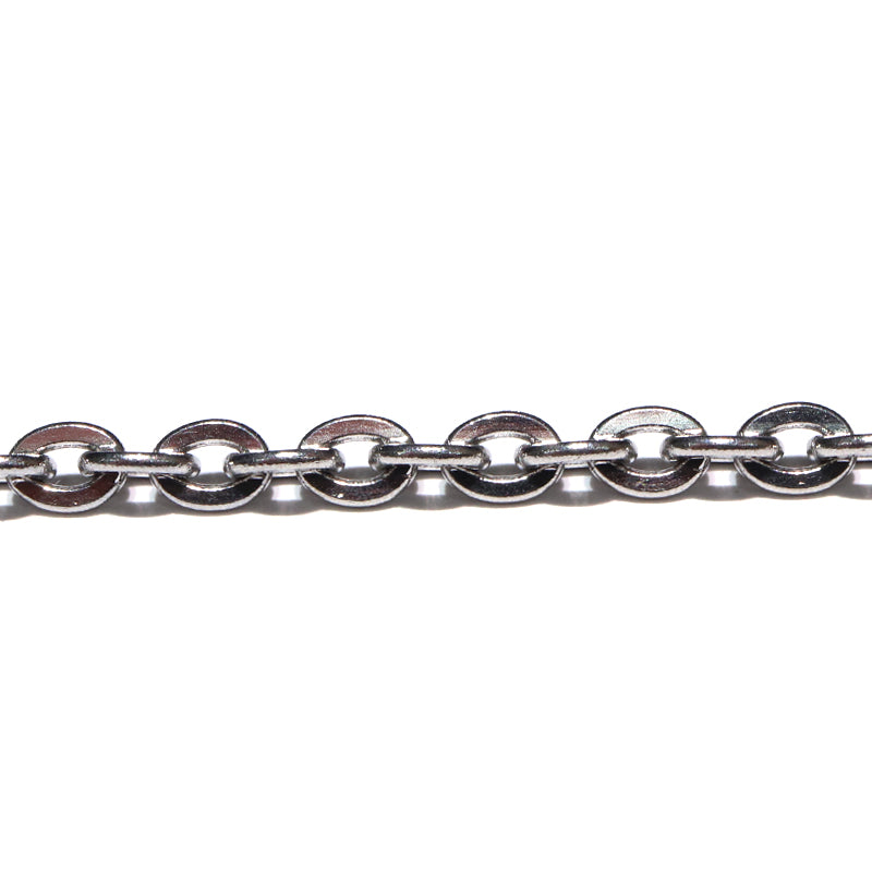 パーツ　サージカルステンレスチェーン　S-21　アズキ(幅約3mm) 　[co-g1917]