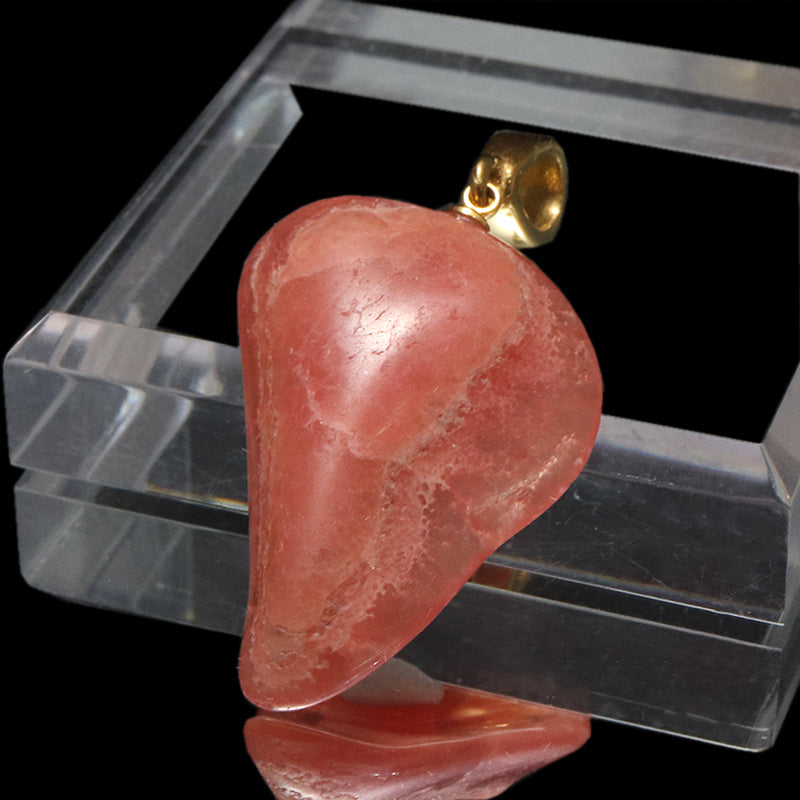 【対象商品10点以上ご購入で30％OFF/決済時に自動割引】ペンダントトップ　インカローズ＜アルゼンチン産＞　原石　約23.4mm×約31.2mm　手磨き　ステンレス製　ゴールド　  [co-g1925]