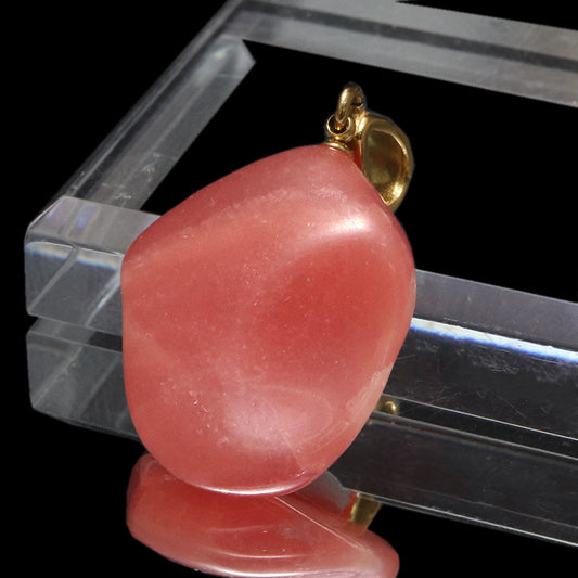 【対象商品10点以上ご購入で30％OFF/決済時に自動割引】ペンダントトップ　インカローズ＜アルゼンチン産＞　原石　約23.2mm×約28.5mm　手磨き　ステンレス製　ゴールド　  [co-g1927]