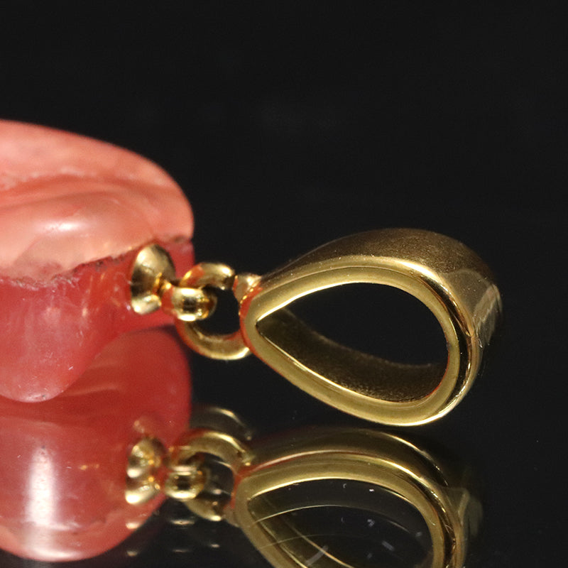 【対象商品10点以上ご購入で30％OFF/決済時に自動割引】ペンダントトップ　インカローズ＜アルゼンチン産＞　原石　約23.3mm×約27.2mm　手磨き　ステンレス製　ゴールド　  [co-g1926]