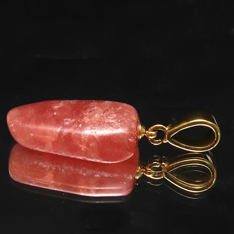 【対象商品10点以上ご購入で30％OFF/決済時に自動割引】ペンダントトップ　インカローズ＜アルゼンチン産＞　原石　約15.5mm×約24mm　手磨き　ステンレス製　ゴールド　  [co-g1923]