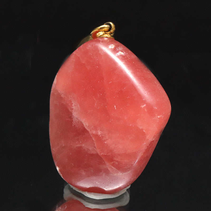 【対象商品10点以上ご購入で30％OFF/決済時に自動割引】ペンダントトップ　インカローズ＜アルゼンチン産＞　原石　約23.2mm×約28.5mm　手磨き　ステンレス製　ゴールド　  [co-g1927]