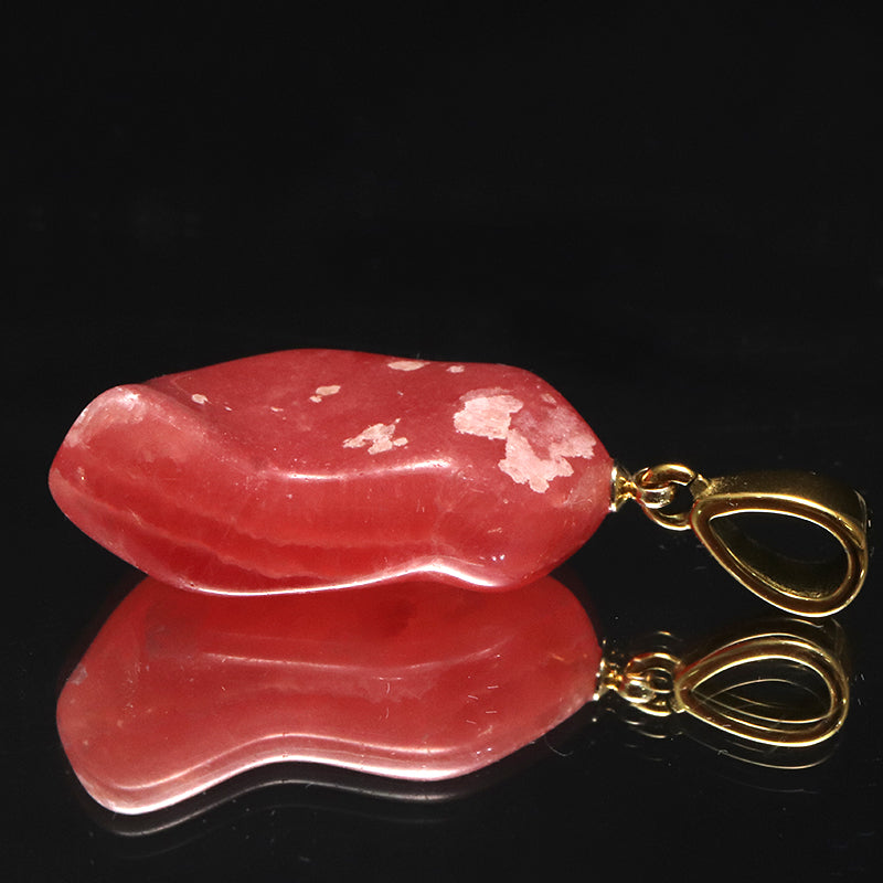 【対象商品10点以上ご購入で30％OFF/決済時に自動割引】ペンダントトップ　インカローズ＜アルゼンチン産＞　原石　約17.8mm×約30mm　手磨き　ステンレス製　ゴールド　  [co-g1929]