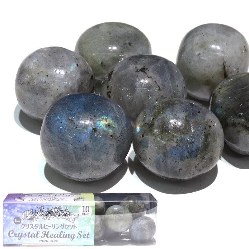タンブル　クリスタルヒーリングセット　ラブラドライト＜マダガスカル産＞　ミニ　約10個  [co-g1938]