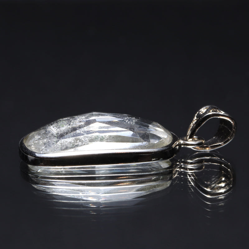 【割引不可】ヒマラヤ水晶＜ヒマラヤ産＞　ローズカット型　トップ　Silver925　シルバー　ランダム発送 [co-g2567]