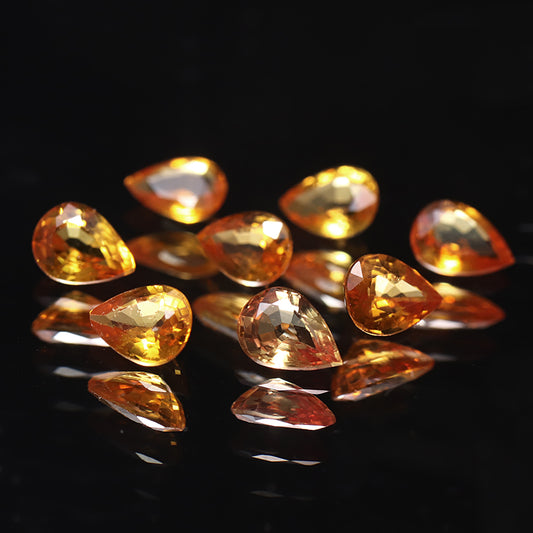ルース　ファンシーサファイア＜スリランカ産＞　オレンジ　ペアシェイプ　約3×4mm  [co-g1043]
