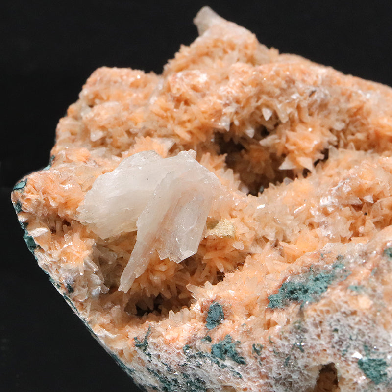 【特別価格】原石　グリーンアポフィライト×スティルバイト×オレンジヒューランダイト　共生鉱　インド産　  [co-g1952]