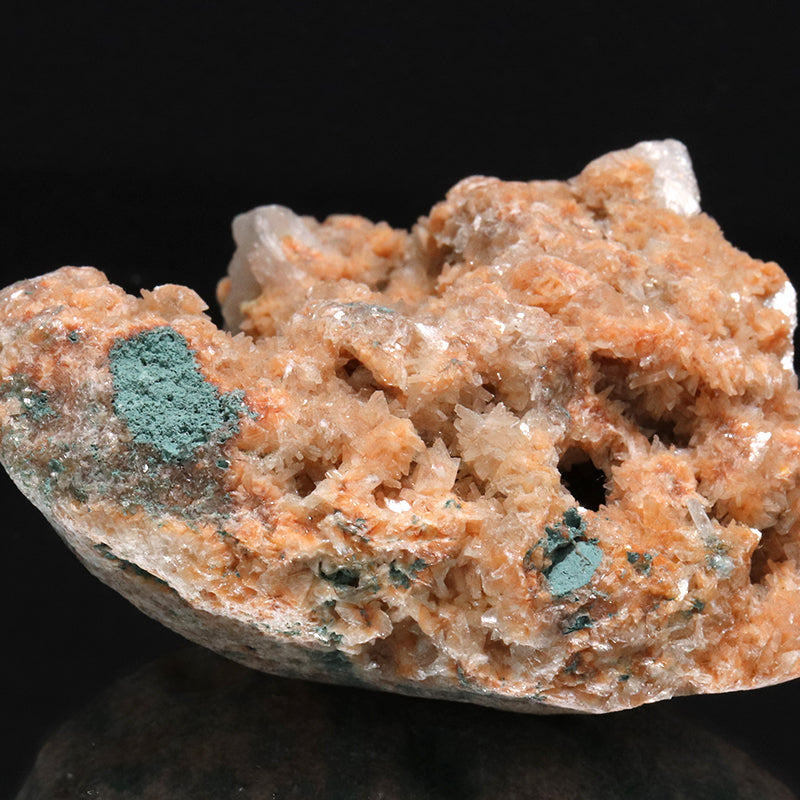 【特別価格】原石　グリーンアポフィライト×スティルバイト×オレンジヒューランダイト　共生鉱　インド産　  [co-g1952]