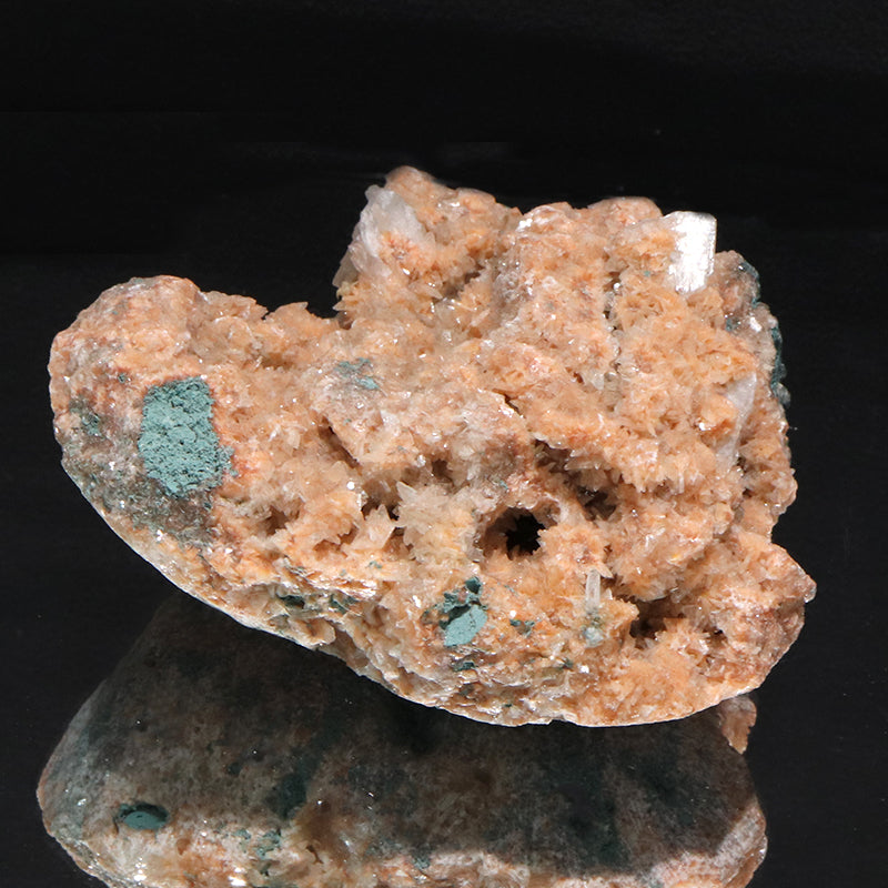 【特別価格】原石　グリーンアポフィライト×スティルバイト×オレンジヒューランダイト　共生鉱　インド産　  [co-g1952]