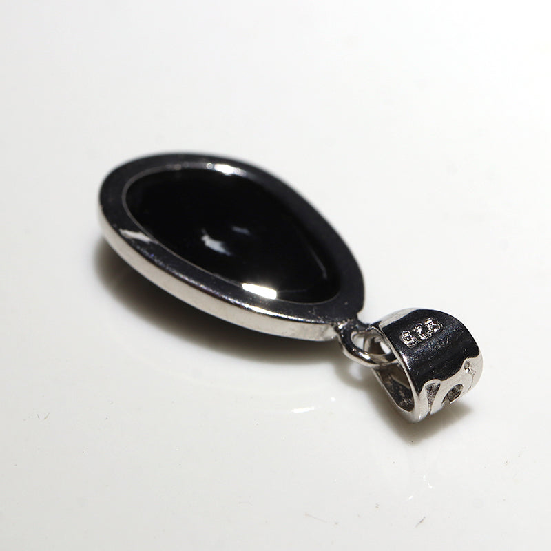 【割引不可】ブラックスピネル＜ミャンマー産＞　ローズカット　約12.5～14×13～17mm　Silver925　シルバー  [co-g25882]