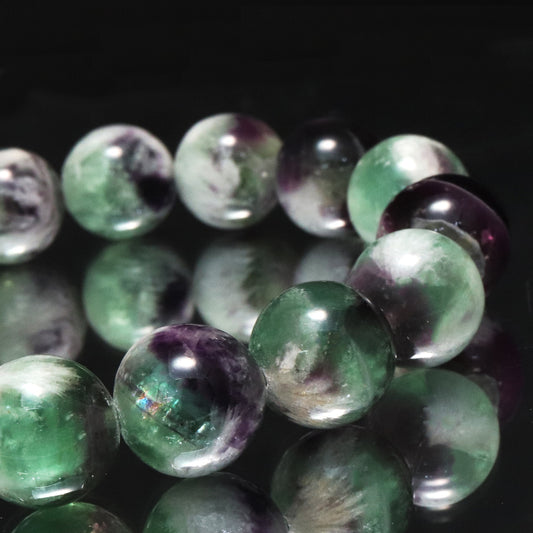 ブレス　エンジェルフェザーフローライト＜中国産＞　丸  [co-g2028]