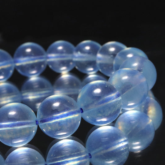 【2/19まで うお座星座石20％OFF(決済時に自動割引)】ブレス　アクアマリン＜ブラジル産＞　丸 [co-g2031]