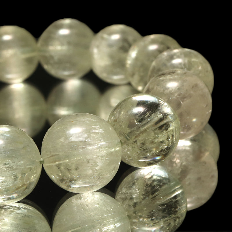 ブレス　グリーンクンツァイト＜ブラジル産＞　丸　約13.5～14mm　  [co-g1105]