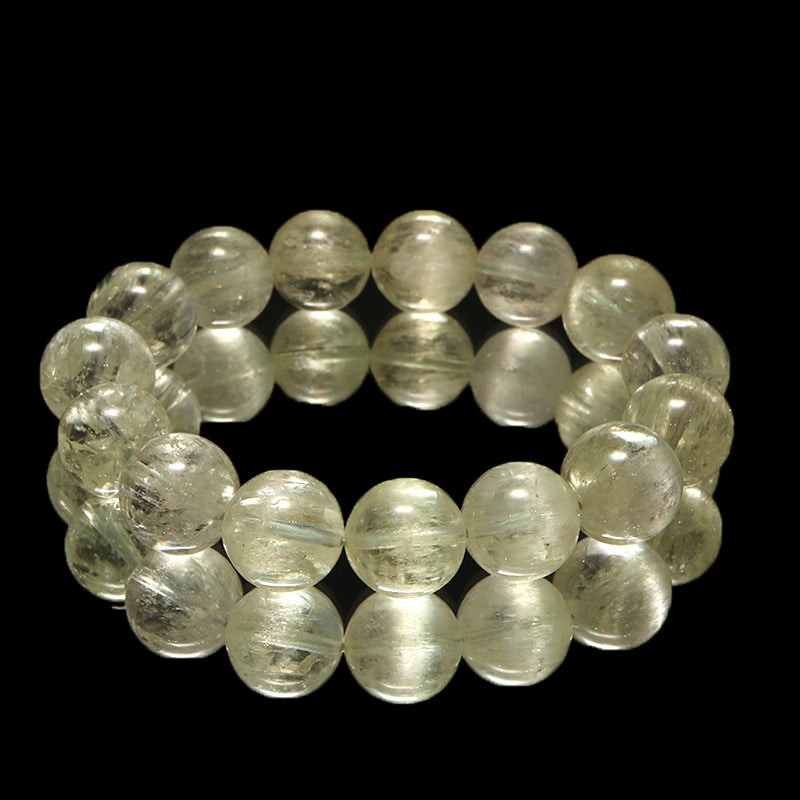 ブレス　グリーンクンツァイト＜ブラジル産＞　丸　約13.5～14mm　  [co-g1105]