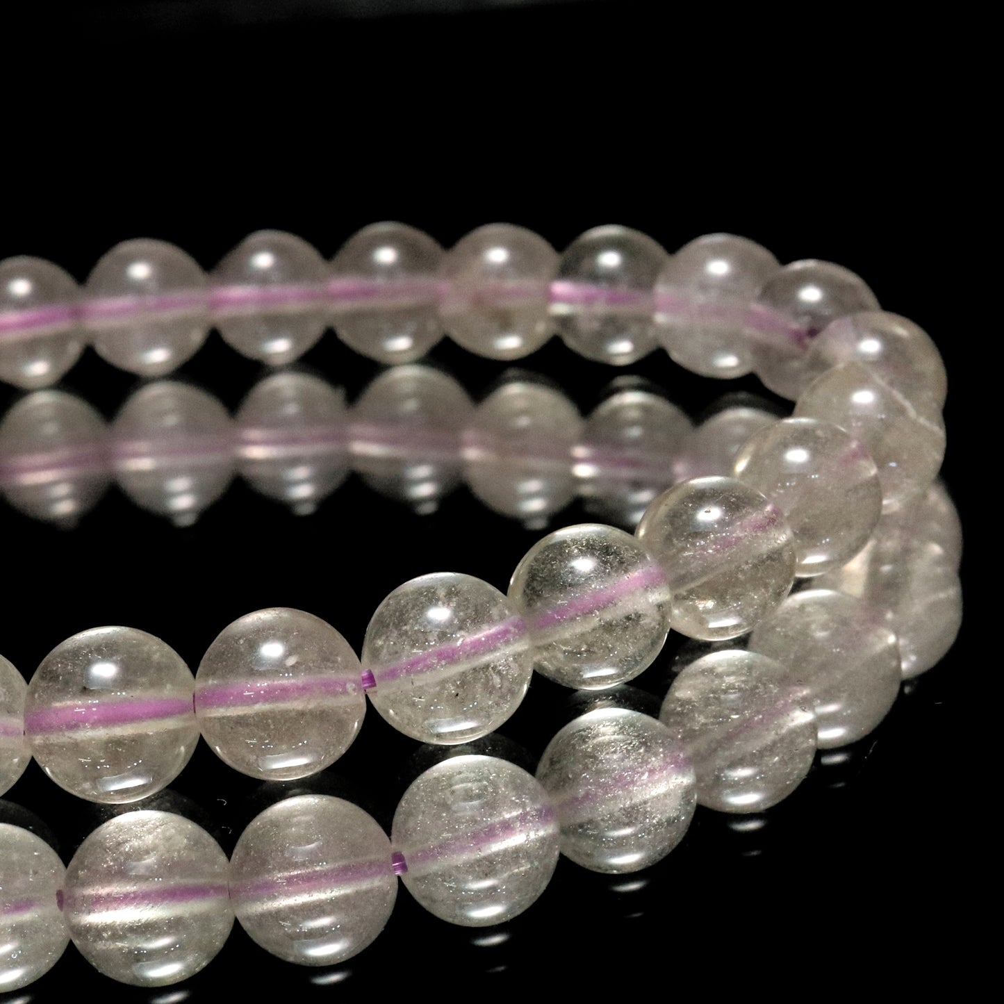 ブレス　ブラックリビアングラス＜エジプト産＞　丸 [co-g2041]