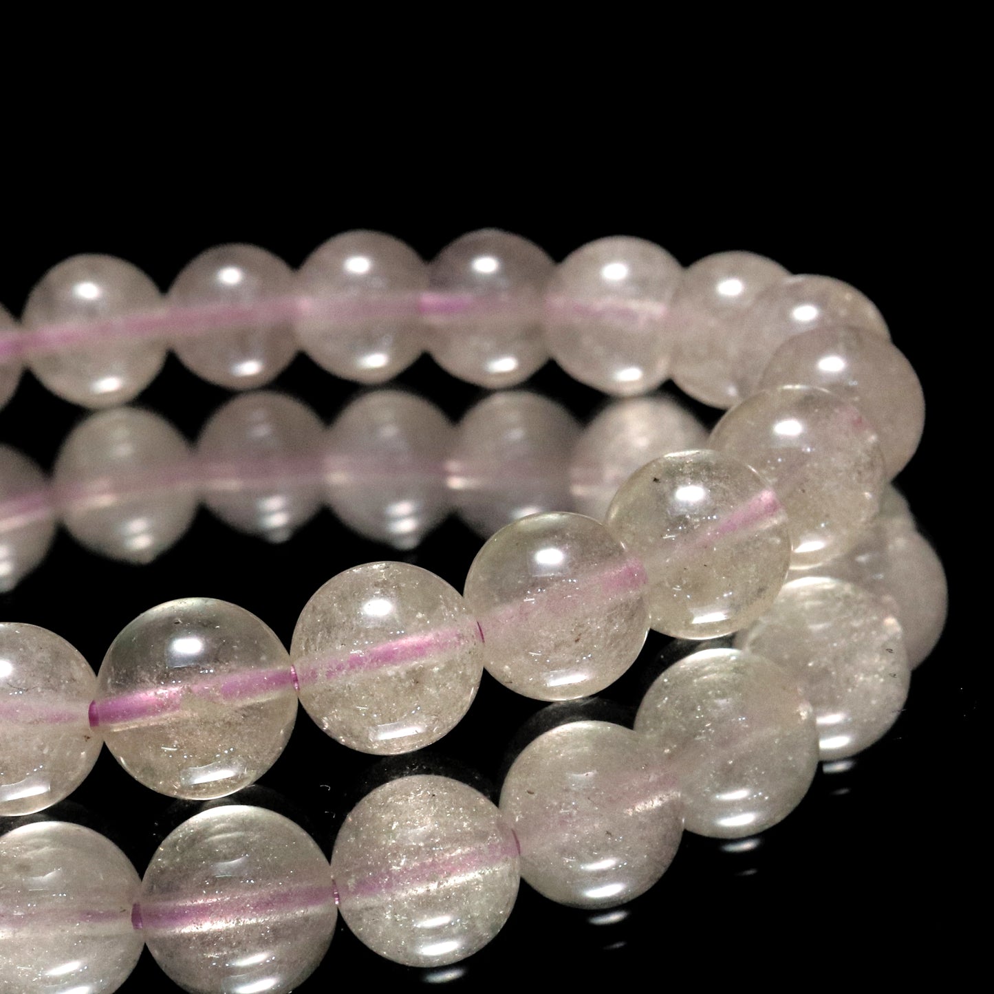 ブレス　ブラックリビアングラス＜エジプト産＞　丸 [co-g2041]