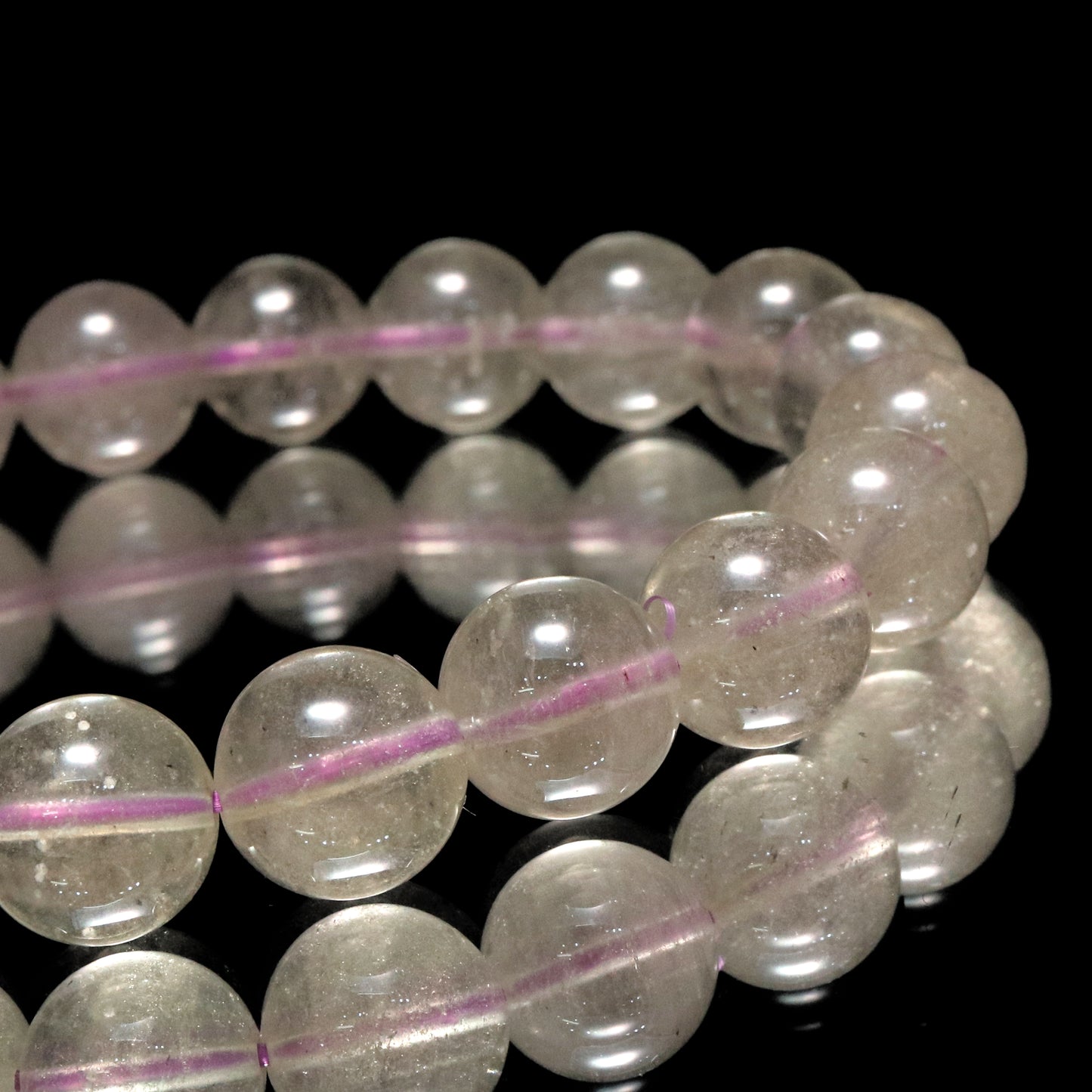 ブレス　ブラックリビアングラス＜エジプト産＞　丸 [co-g2041]