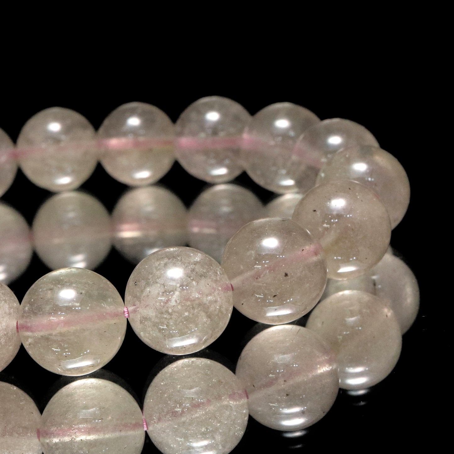 ブレス　ブラックリビアングラス＜エジプト産＞　丸 [co-g2041]