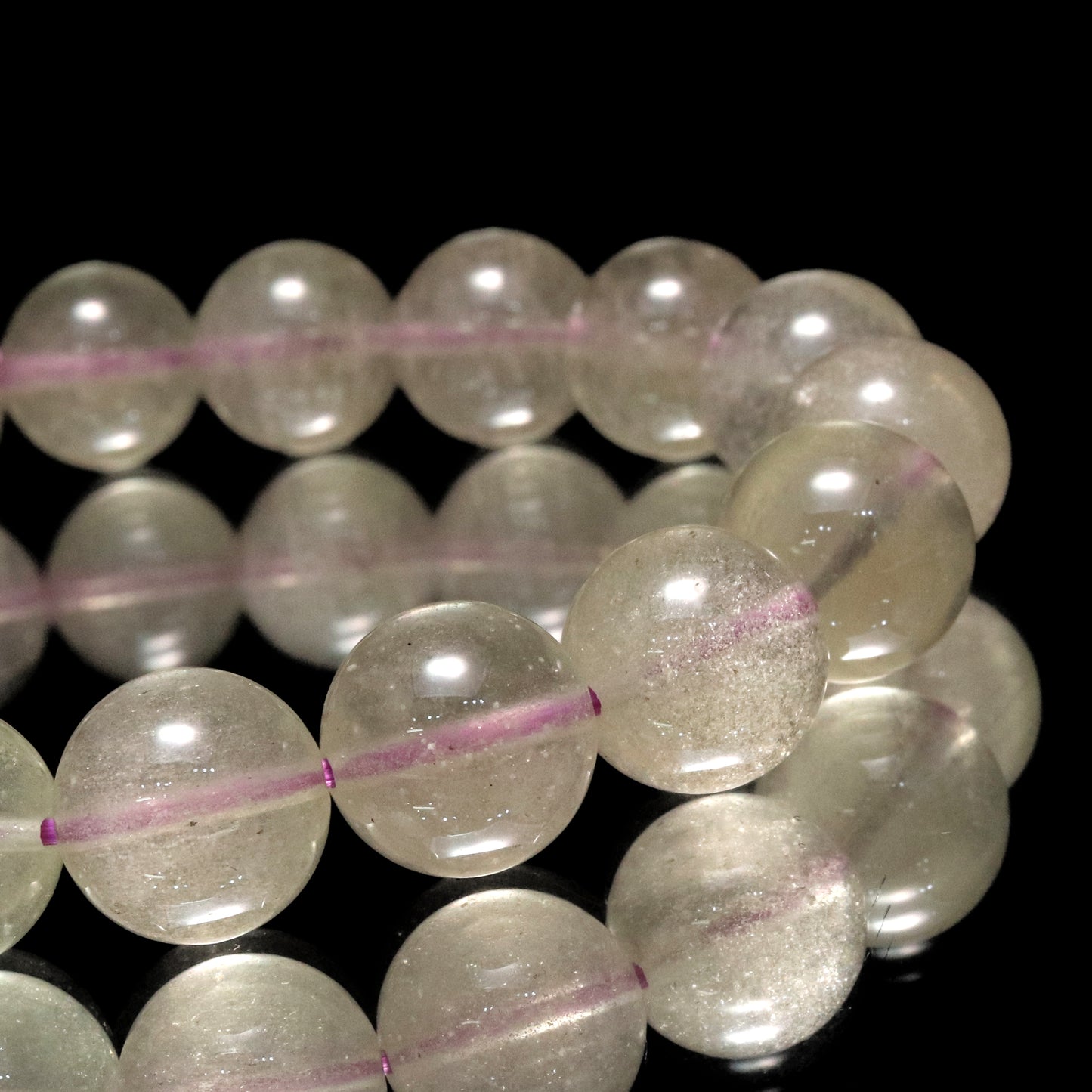 ブレス　ブラックリビアングラス＜エジプト産＞　丸 [co-g2041]