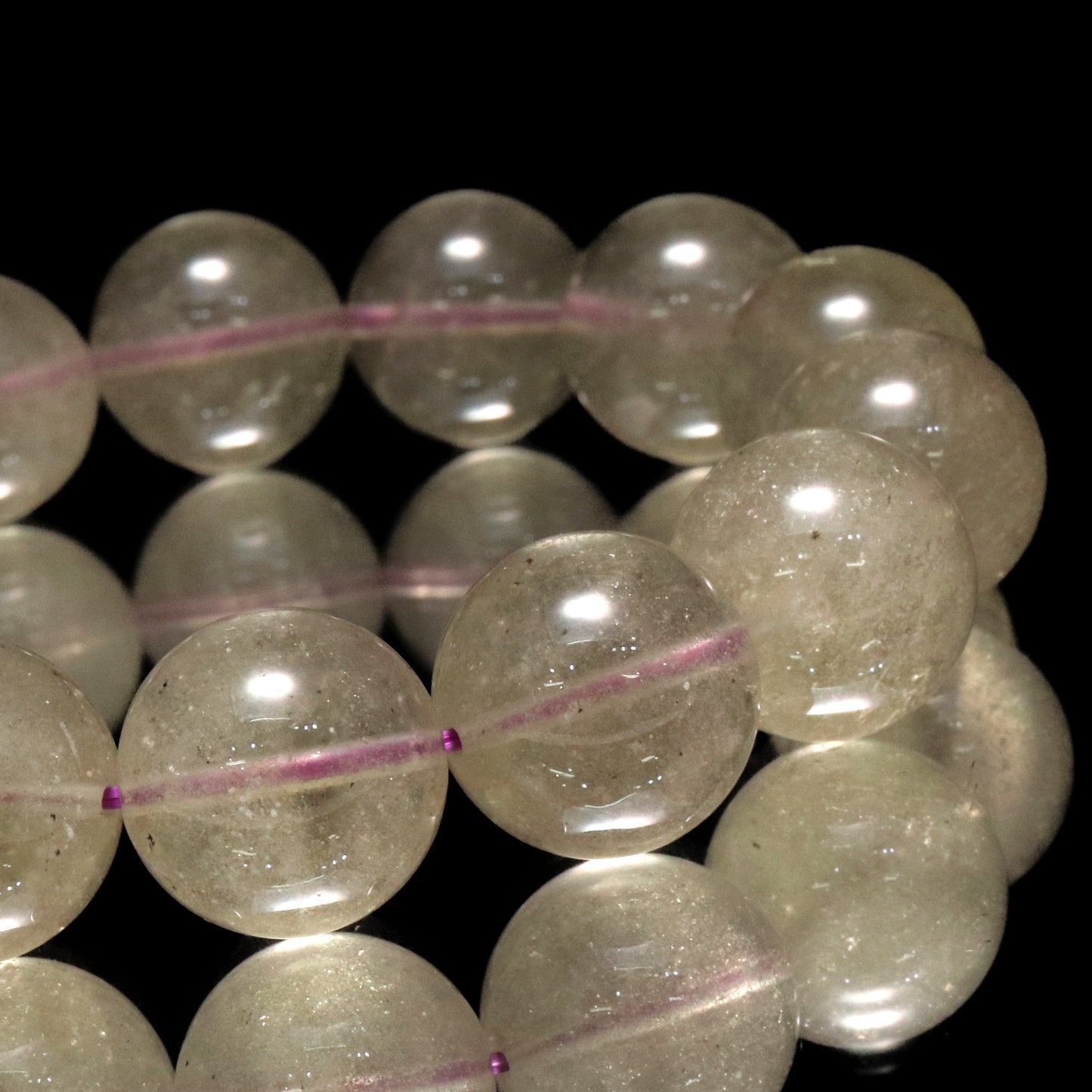 ブレス　ブラックリビアングラス＜エジプト産＞　丸 [co-g2041]