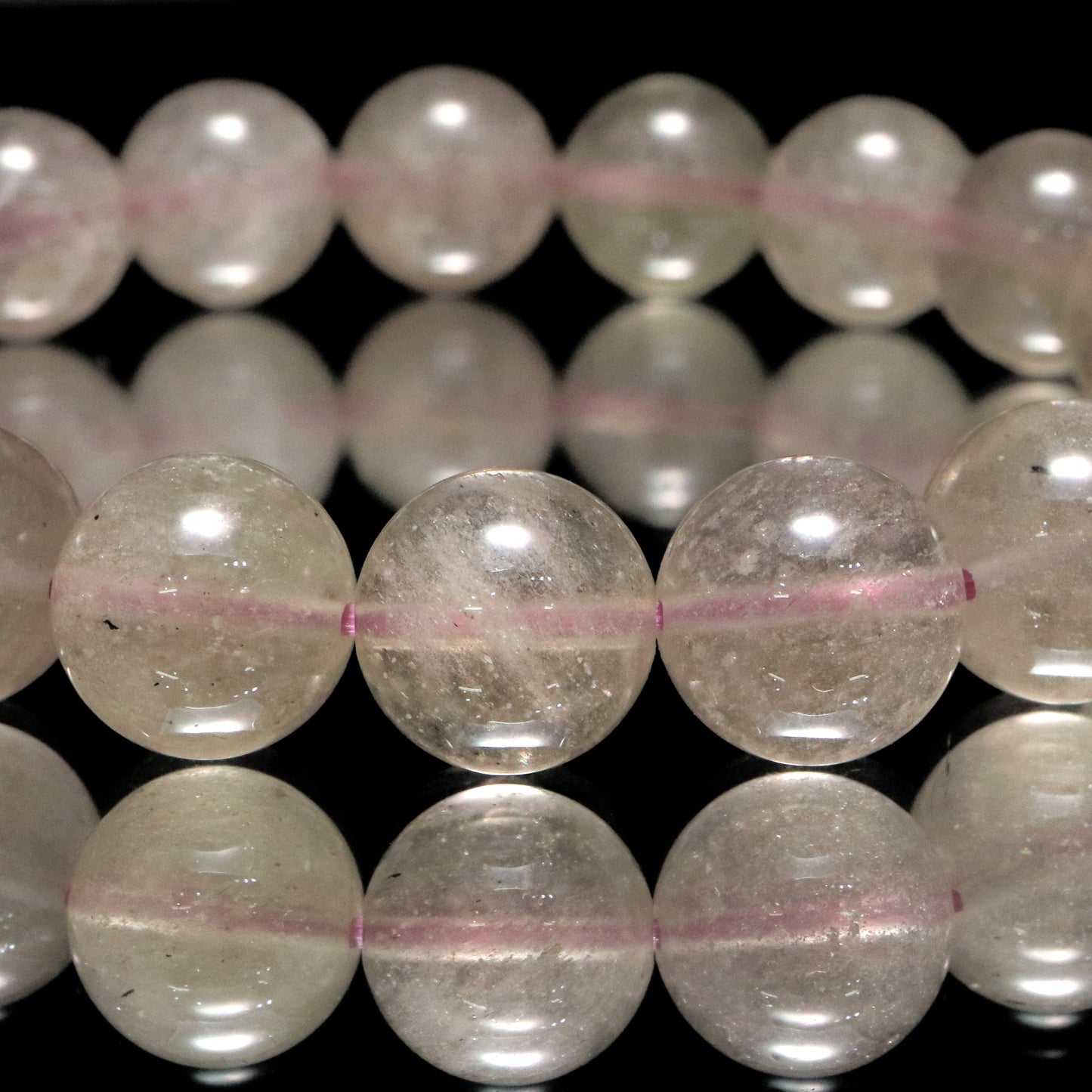 ブレス　ブラックリビアングラス＜エジプト産＞　丸 [co-g2041]