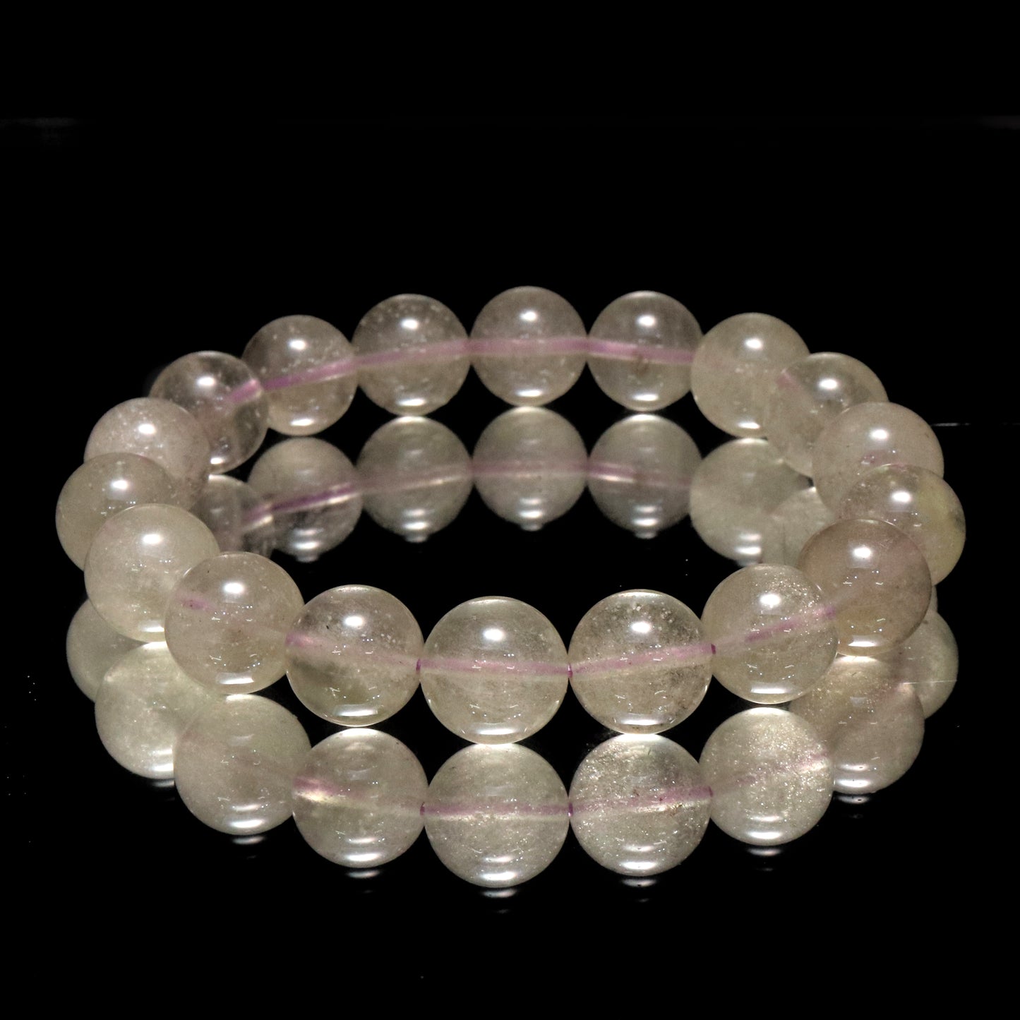 ブレス　ブラックリビアングラス＜エジプト産＞　丸 [co-g2041]