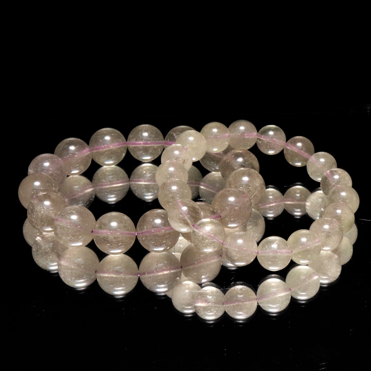 ブレス　ブラックリビアングラス＜エジプト産＞　丸 [co-g2041]