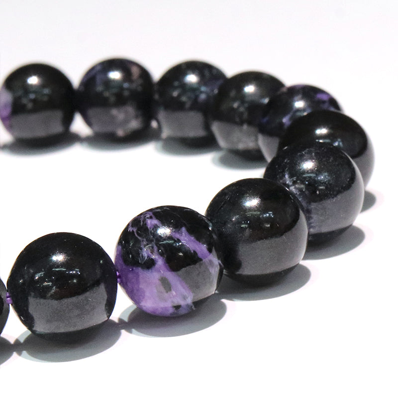 ブレス　ブラックチャロアイト＜ロシア産＞　丸  [co-g2045]