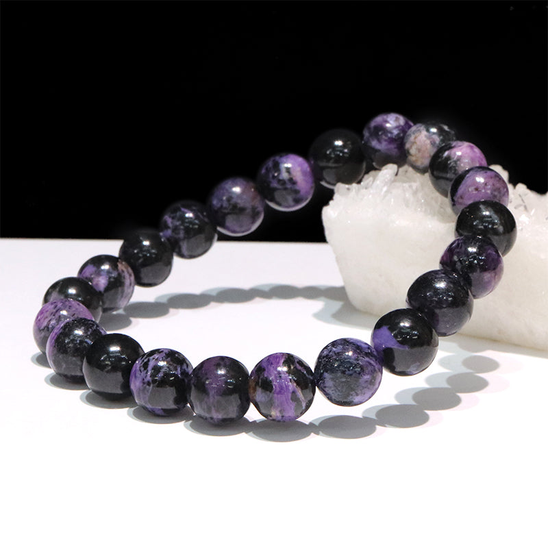 ブレス　ブラックチャロアイト＜ロシア産＞　丸  [co-g2045]