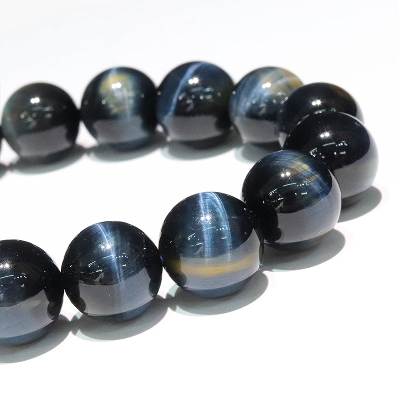 ブレス　雷ブルータイガーアイ＜アフリカ産＞　丸  [co-g2047]