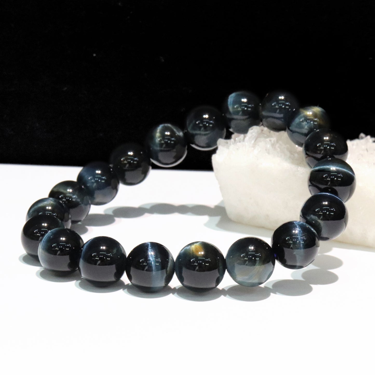 ブレス　雷ブルータイガーアイ＜アフリカ産＞　丸  [co-g2047]