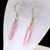 Pink tourmaline stainless steel hook earrings [co-g1127]